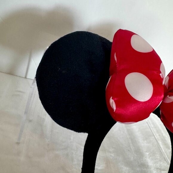 Disney Girls Minnie Mouse Headband Ears Red Polka dot Bow - Picture 4 of 13